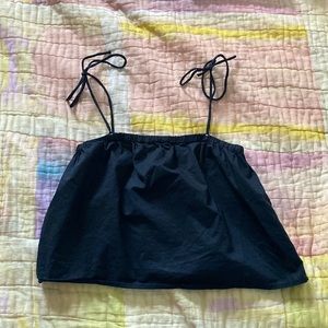 Everlane Black Picnic Top - Tie Straps - XS
